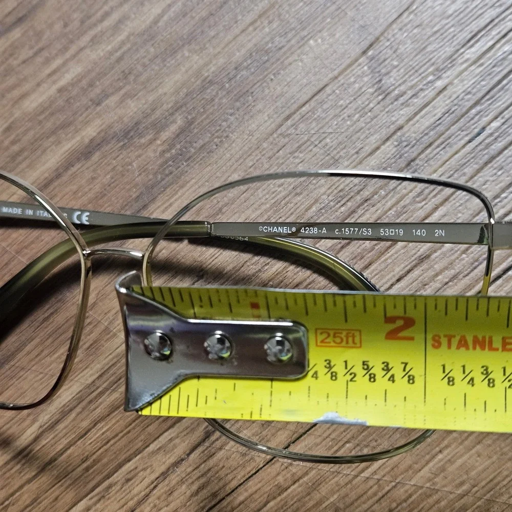 Chanel 4238-A Gold Metal Cat Eye Eyeglass Frames Only 53-19-140 Italy Luxury